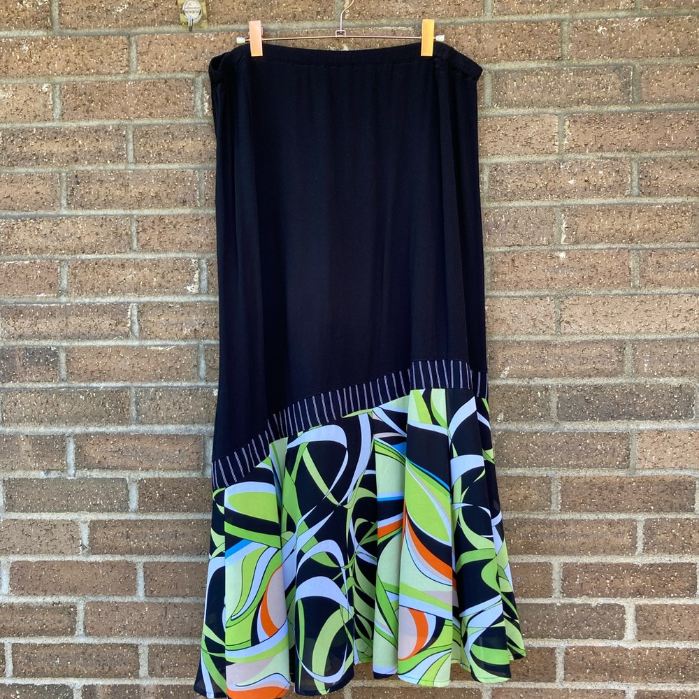 Flounce Maxi Skirt with peplum Hem, Xl